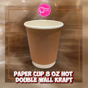PAPER CUP 8 OZ HOT DOUBLE WALL KRAFT
