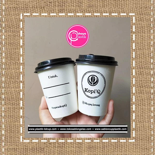 Screen Printing Paper Cup 8 oz Black Lid 200 ml capacity is best suited for take away hot coffee