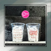 Gelas Plastik Sablon 12 oz 8 gram tanpa tutup + Coffee Packaging Custom