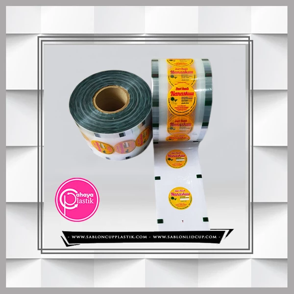 Sablon 3 Warna Custom Sealer Plastik 13 cm x 500 m + Penutup Press Minuman Sari Buah