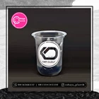 sablon gelas plastik 14 oz oval 7 gram tanpa tutup + Kemasan minuman Kekinian +Packaging Ice Coffee Custom 1