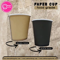 Paper Cup Warna Hitam + Warna Coklat + Kemasan Paper FOOD GRADE