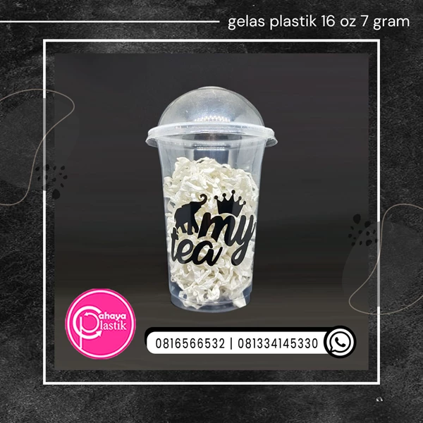 Sablon gelas plastik kemasan minuman kekinian + Cetak sablon gelas custom + Cup plastik 16 oz 7 gram tanpa tutup