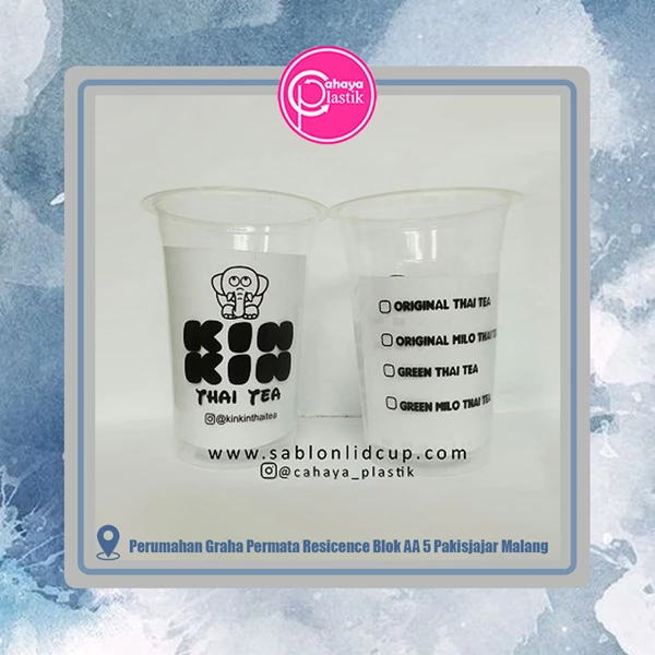 Screen printing of 16 oz 7 gram plastic cups with custom printing