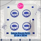 SABLON SEALER PLASTIK PRESS 2 LINE 20 cm x 500 m + PENUTUP PRESS KEMASAN AMDK + CETAK SABLON CUSTOM 1