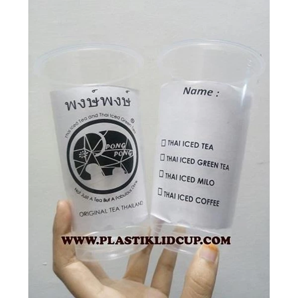 Sablon Gelas Plastik untuk kemasan minuman Jumbo 