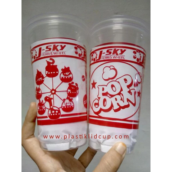 Sablon Gelas Plastik 22 oz ( Cup Popcorn )