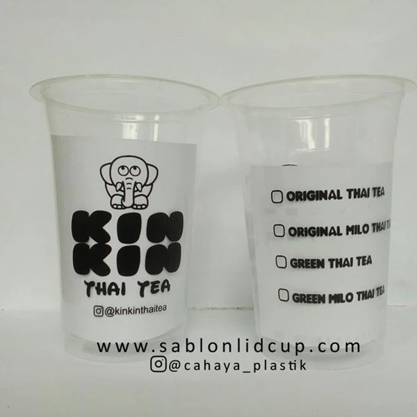 Sablon Gelas Plastik 16 oz 7 gram ( Cup thai tea )