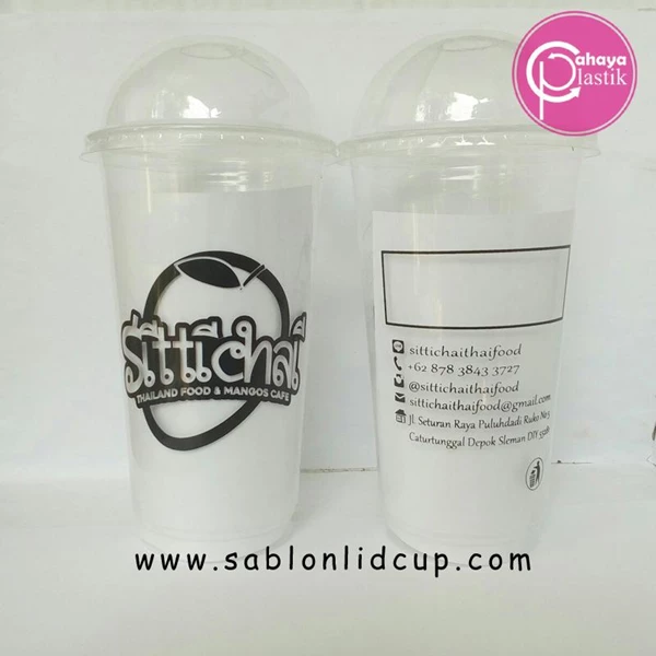 22 oz Plastic Glass Screen ( Cup Thai Tea)