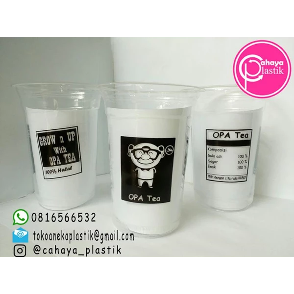 Sablon Cup Plastic glass 16 oz