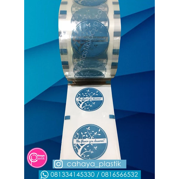 Sablon Custom Penutup Sealer Plastik Kemasan Minuman 13 cm x 500 m 