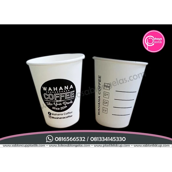 Sablon Paper Cup 8 oz Hot (cup coffee)