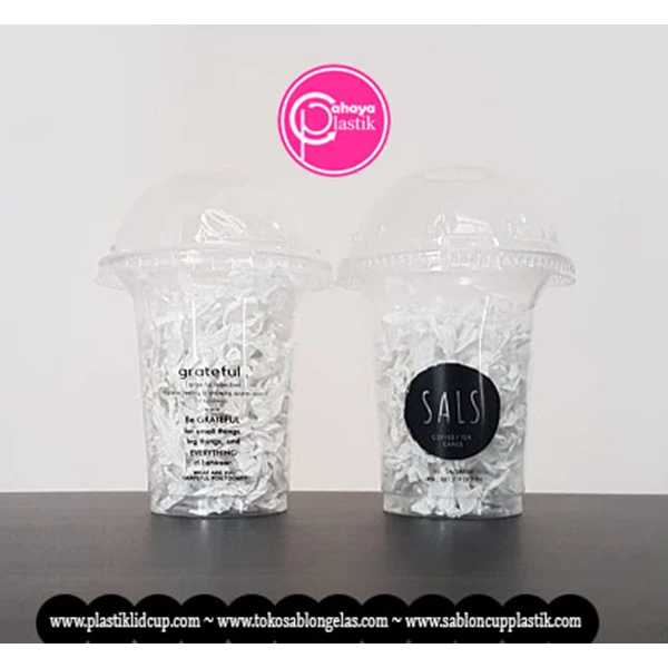 Plastic Cups with 2-sided 1-color screen printing 