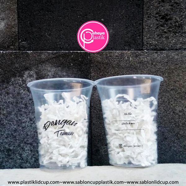 Sablon cup plastik 12 oz 8 gram tanpa tutup (KEMASAN KOPI KEKINIAN)