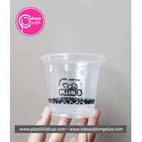 Sablon full melingkar gelas plastik 10 oz (KEMASAN CUSTOM MINUMAN PORSI MINI)