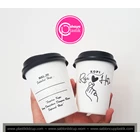 Sablon paper cup 8 oz dan tutup hitam (HOT COFFEE PACKAGING) 1