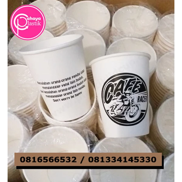 Sablon custom paper cup 8 oz FOOD GRADE coffee cup
