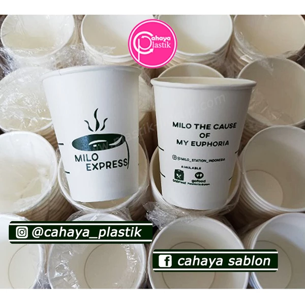 Sablon custom paper cup 8 oz 200 ml FOOD GRADE (Kemasan Minuman Hangat)