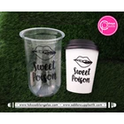 6 oz oval 8 gram plastic cup and 8 oz paper cup + black hot lid 1