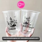 Sablon cup gelas plastik 16 oz oval 8 gram tanpa tutup GELAS PLASTIK BENTUK U 1