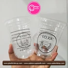 Sablon custom cup gelas plastik 14 oz oval 7 gram tanpa tutup 1