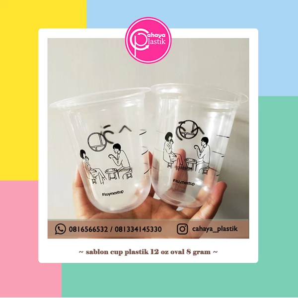 12 oz oval plastic cup screen printing 8 grams