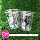 Sablon cup gelas plastik PET 14 oz oval 10 gram tanpa tutup 1