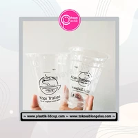 Sablon custom gelas plastik 14 oz 5 gram tanpa tutup (KEMASAN MINUMAN TAKE AWAY)