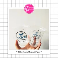 Sablon gelas plastik 12 oz oval 8 gram tanpa tutup (KEMASAN KOPI KEKINIAN)