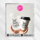 Screen printing complete packaging 16 oz oval 8 gram plastic cup and 8 oz paper cup 1