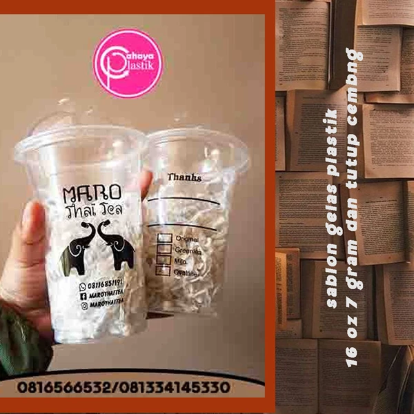 plastic screen printing 16 oz 7 grams thai tea cups
