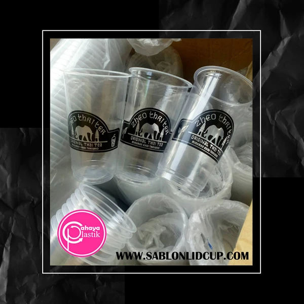 Sablon gelas plastik 16 oz GKI 7 gram tanpa tutup - THAI TEA CUP