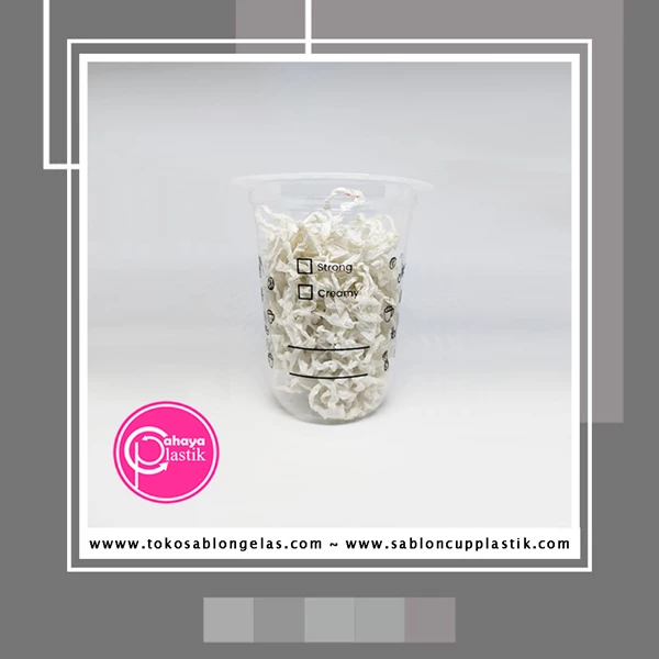 sablon gelas plastik 14 oz oval 7 gram tanpa tutup - COFFEE PACKAGING