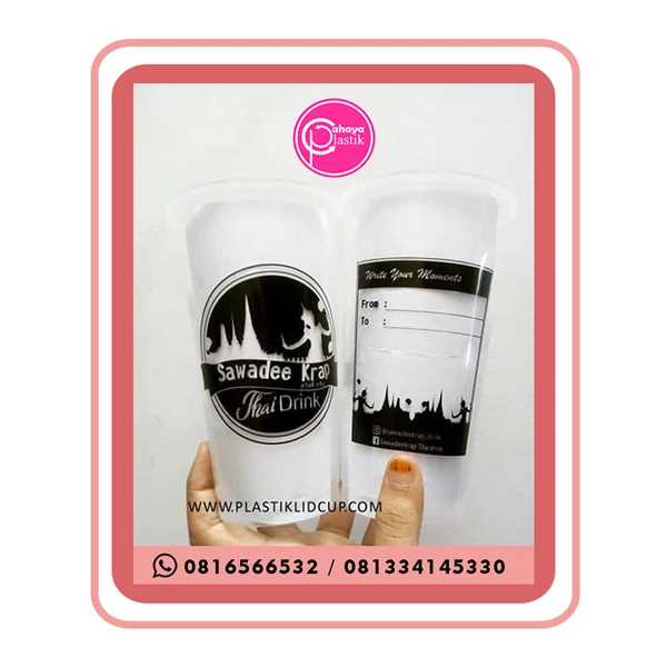 22 oz plastic glass screen printing with packaging made of quality PP plastic
