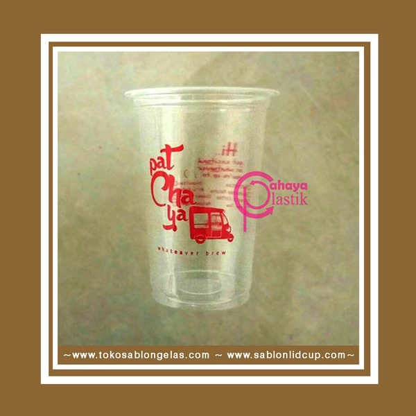sablon gelas plastik kemasan minuman kekinian - cup plastik 16 oz 8 gram tanpa tutup