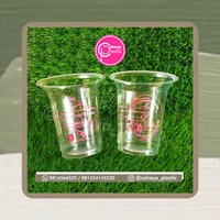 Sablon gelas plastik 12 oz 6 gram tanpa tutup + Small Coffee Cup