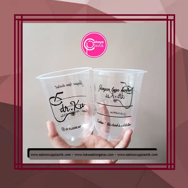 Screen printing of plastic pp cups 16 oz oval 8 grams with modern beverage packaging